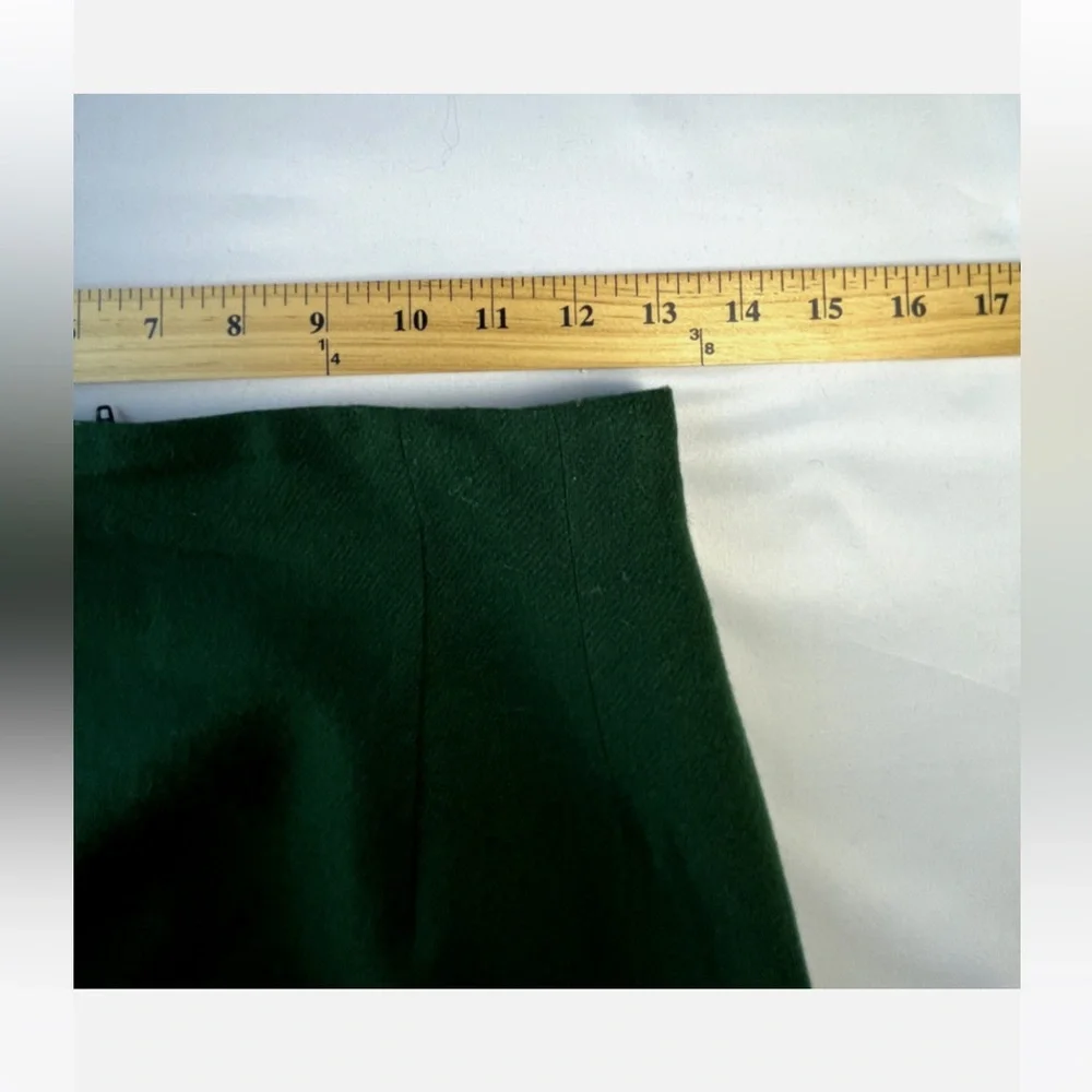 Vintage Savannah Dark Green Wool Midi Pencil Skirt
